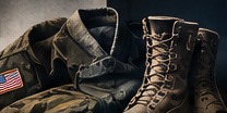 A service jacket and boots, symbolizing life beyond the uniform.